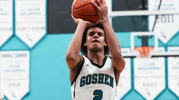 North Oldham High School eighth-grader Pierre Rondo (2) scored 29 points during the Mustang's 75-54 KHSAA season opener win over Ballard Monday night, December 1, 2025 in Goshen, Kentucky - Matt Stone/Courier Journal / USA TODAY NETWORK via Imagn Images