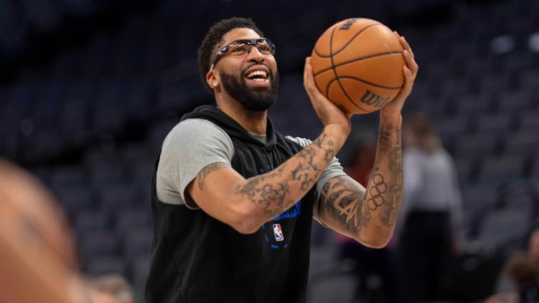 Jan 6, 2026; Sacramento, California, USA; Dallas Mavericks forward Anthony Davis (3) shoots the ball before the start of the game against the Sacramento Kings at the Golden 1 Center. Mandatory Credit: Cary Edmondson-Imagn Images