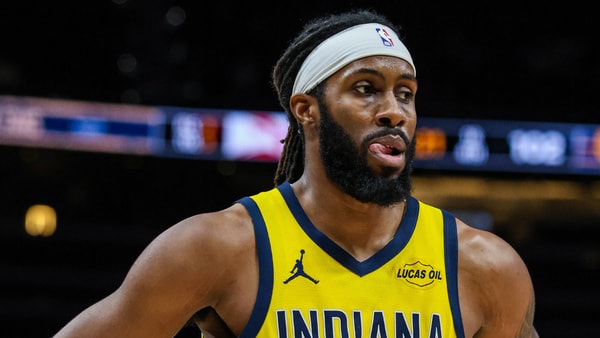 Jan 26, 2026; Atlanta, Georgia, USA; Indiana Pacers forward Isaiah Jackson (22) during the game against the Atlanta Hawks during the fourth quarter at State Farm Arena. Mandatory Credit: Jordan Godfree-Imagn Images