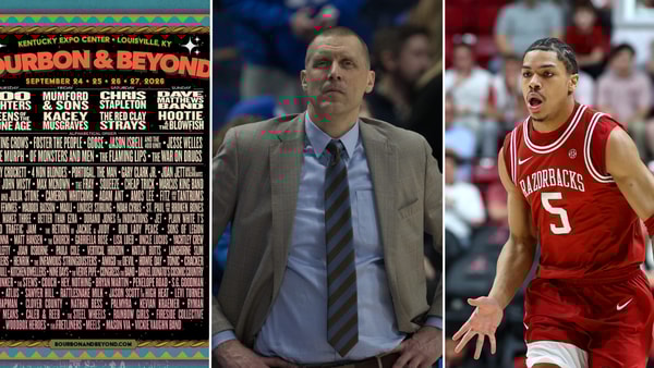 Photos of Mark Pope (middle) and Darius Acuff Jr. (right) via Kentucky Sports Radio, Imagn Images