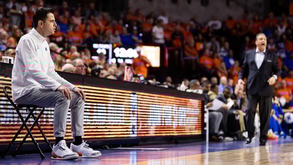 John Calipari and Todd Golden, via Matt Pendleton-Imagn Images