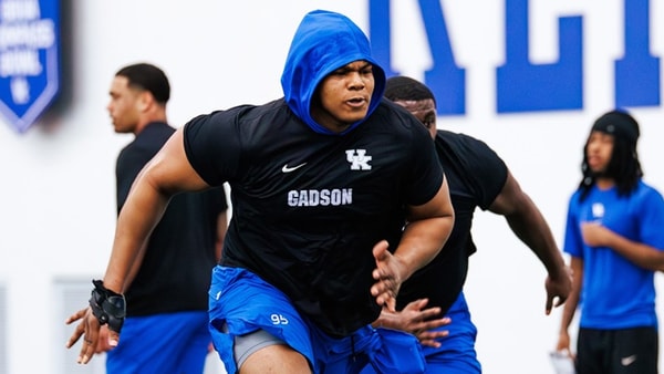 Kentucky DL Tavion Gadson at winter workouts, via UK Athletics