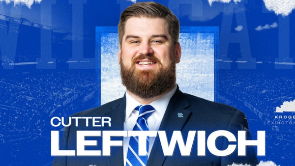 Kentucky offensive line coach Cutter Leftwich, via UK Athletics