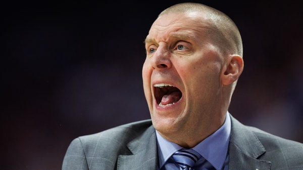 Feb 28, 2026; Lexington, Kentucky, USA; Kentucky Wildcats head coach Mark Pope yells to his players during the first half against the Vanderbilt Commodores at Rupp Arena at Central Bank Center. Mandatory Credit: Jordan Prather-Imagn Images