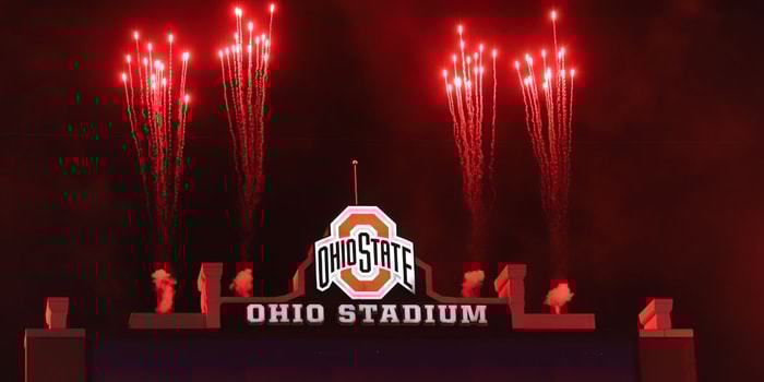 Ohio Stadium by Mick Walker -- Lettermen Row --