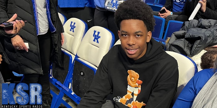 Top-10 recruit Anthony Thompson attends Kentucky vs. Florida inside Rupp Arena (Photo via Jack Pilgrim, KSR)