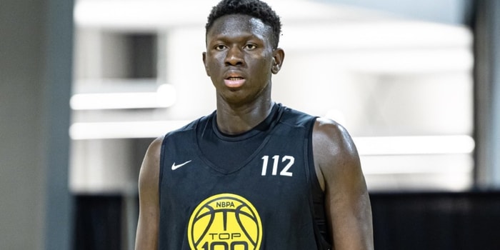 2026 big man Arafan Diane at the NBPA Top 100 Camp in Rock Hill, SC in June 2025. IU basketball