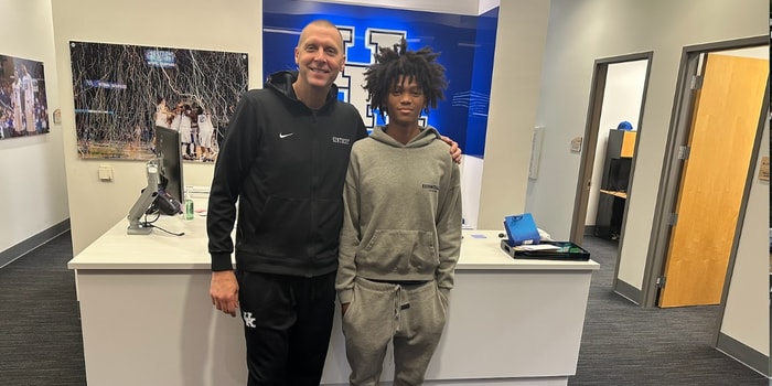 Chase Lumpkin with Kentucky coach Mark Pope (Photo provided by Chase Lumpkin)