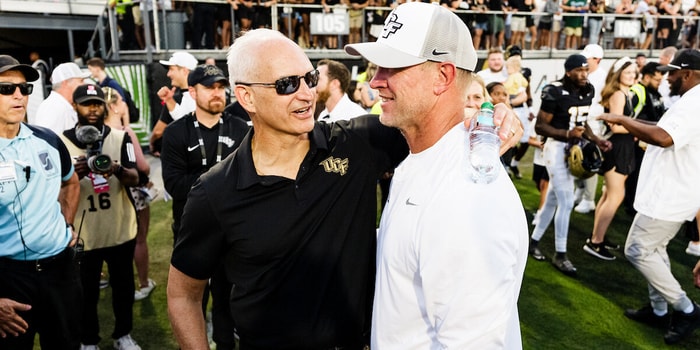 Terry Mohajir, Scott Frost | Photo by: Conor Kvatek