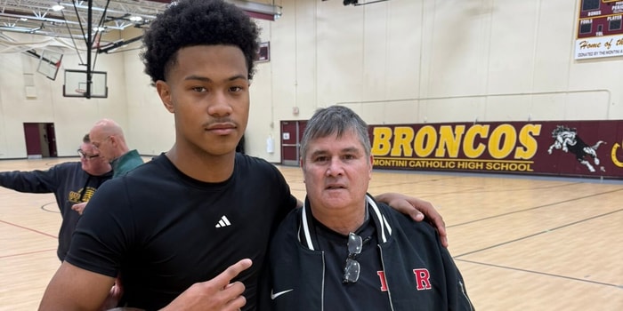 2027 quarterback Israel Abrams with OC Kirk Ciarrocca