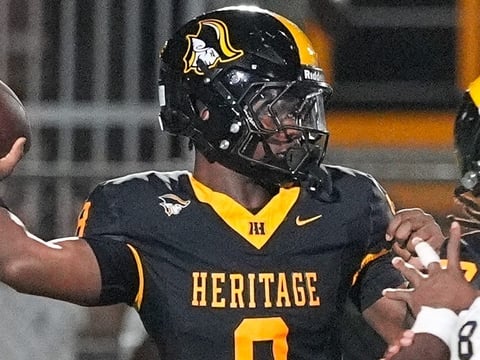 American Heritage quarterback Neimann Lawrence (8) passes against West Boca in the fourth quarter on Aug. 21, 2026, in