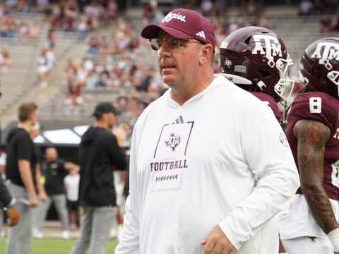 Texas A&M head coach Mike Elko
