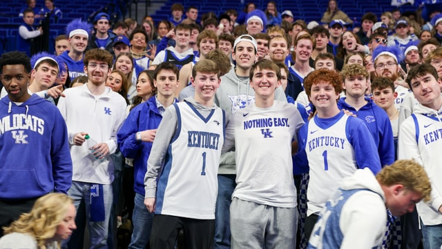 The eRupption Zone student section at Rupp Arena. Kentucky vs. Tennessee, Feb. 7, 2026 - Photo by Mont Dawson, Kentucky Sports Radio