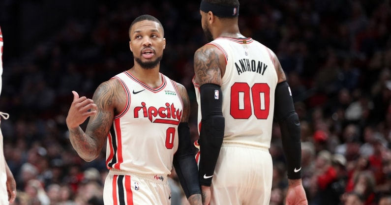 Damian Lillard pokes fun at Carmelo Anthony leaving On3