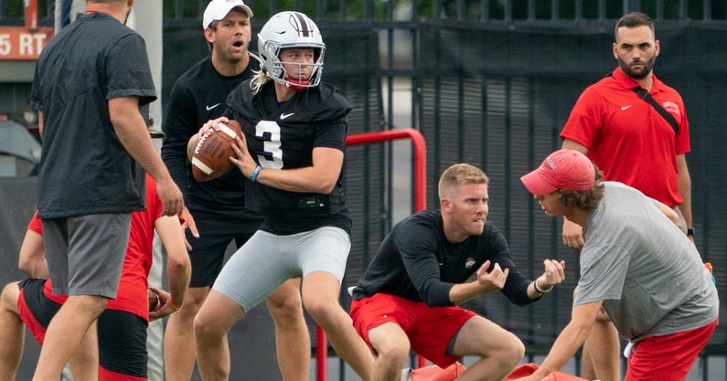ryan-day-quinn-ewers-unavailable-to-practice-ohio-state-buckeyes