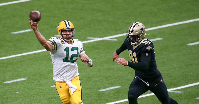 green-bay-packers-quarterback-aaron-rodgers-brushes-off-new-orleans-saints-reported-gamemanship-hurricane-ida-jacksonville