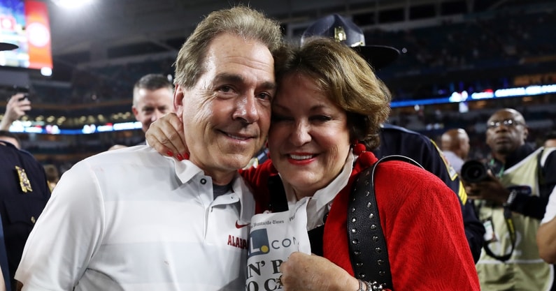 WATCH: Nick Saban, Miss Terry share special moment following Iron Bowl win