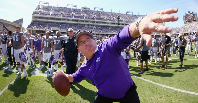 steve-sarkisian-thinks-of-one-game-when-thinking-about-gary-patterson-texas-tcu-big-12-football