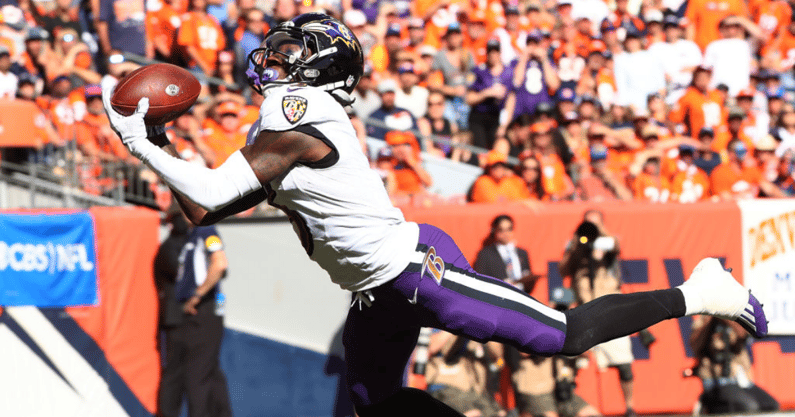 WATCH: Marquise Brown lays out for touchdown catch - On3