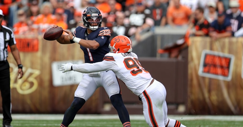 LOOK: Myles Garrett sends playful message to QBs with Halloween