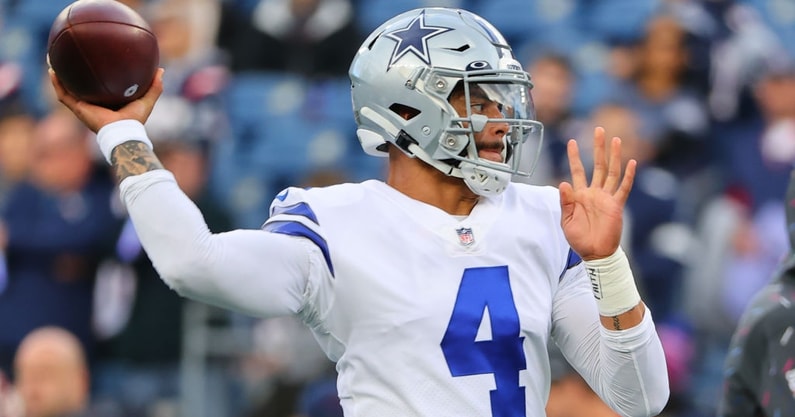 watch-nfl-doctor-assesses-dak-prescott-warmup-ahead-decision-dallas-cowboys-injury-calf