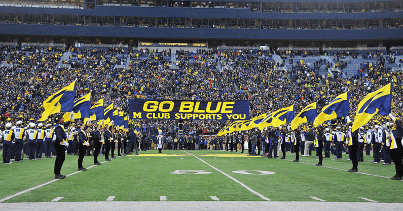 Michigan football banner tunnel