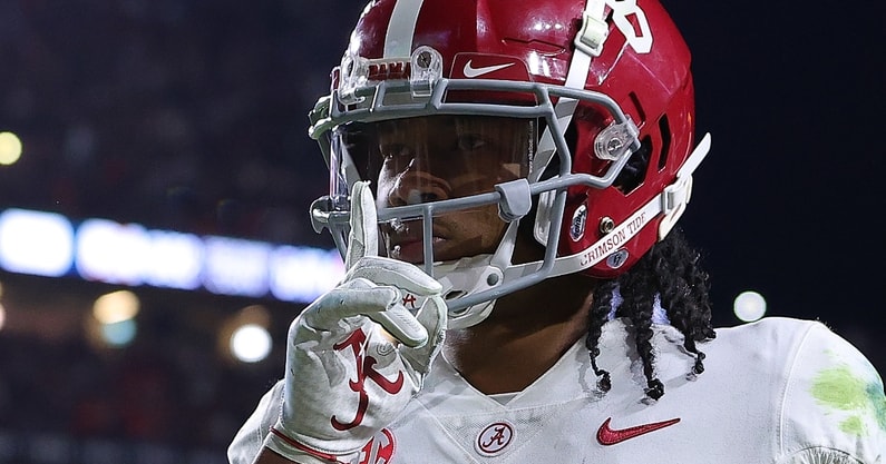 john-metchie-has-two-word-response-for-auburn-players-mocking-alabama-in-iron-bowl-auburn-tigers-crimson-tide-bryce-young-nick-saban-roll-tide