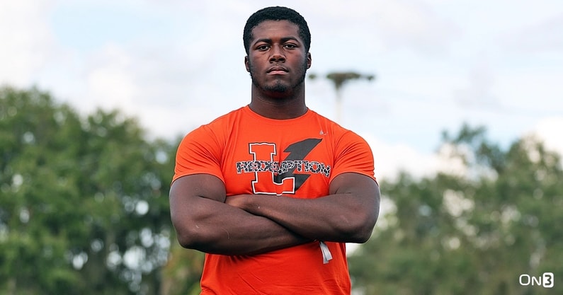 Former five-star DT & South Carolina transfer portal target Gabriel Brownlow-Dindy is pictured in high school (Photo: Chad Simmons/On3)
