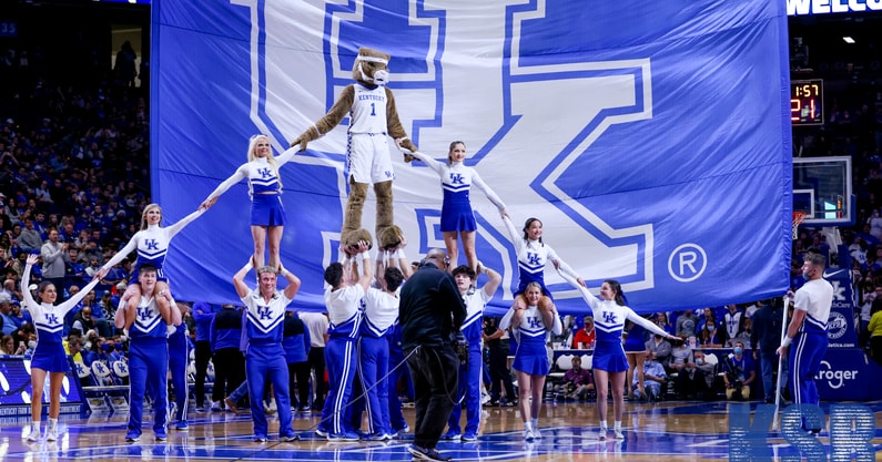 Kentucky Cheer, mascot, cat pyramid, Rupp stock pic, wKU