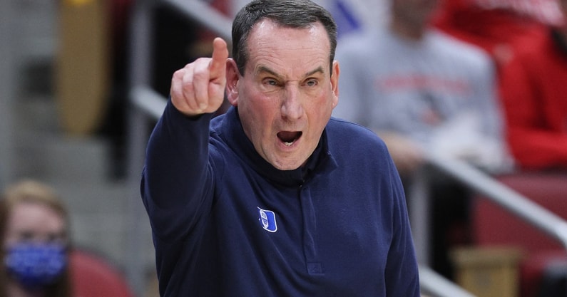 Coach K gets testy over question about not playing perfect this season