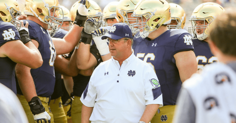 Notre Dame offensive line coach Harry hiestand