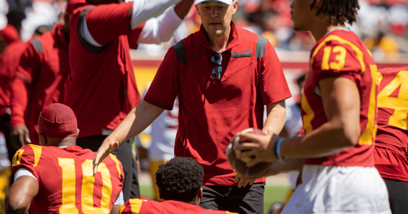 USC head coach Lincoln Riley was excited about his chance to coach in one of college football's most iconic stadiums.