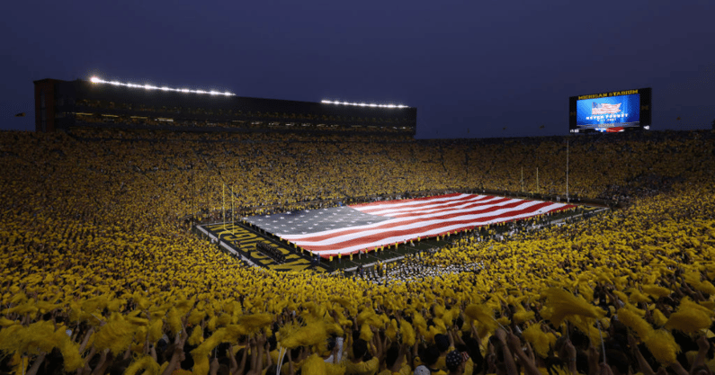 why is michigan football game delayed