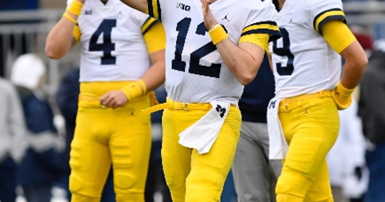 Michigan quarterbacks Cade McNamara and J.J. McCarthy