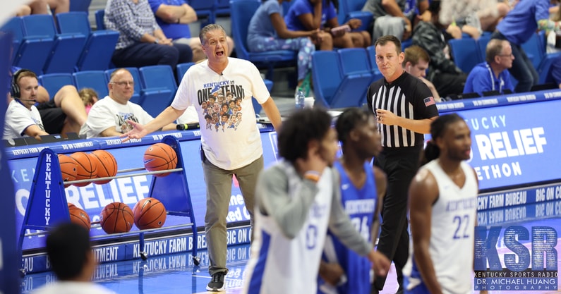 Kentucky Flood Relief Telethon, open practice, John Calipari