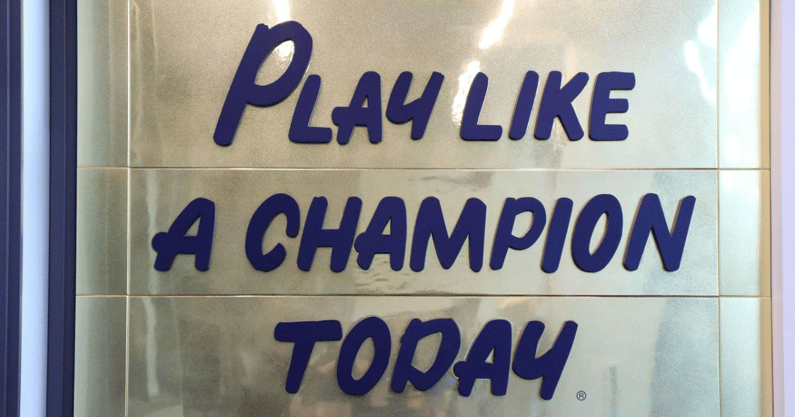 notre dame play like a champion today