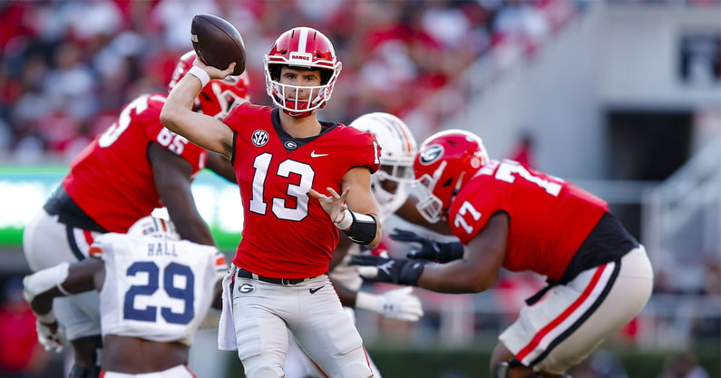 georgia-passing-game-kirby-smart-assesses-praises-starting-quarterback-stetson-bennett-iv