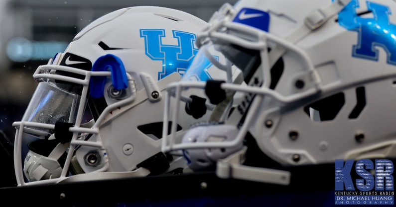 Kentucky football white helmet stock photo