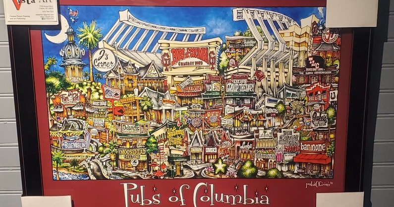 Pubs of Columbia framed print-Vista Art, Gamecock Central