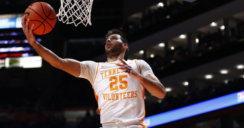 Tennessee's Santiago Vescovi goes up for a shot against McNeese State at Thompson-Boling Arena (Tennessee Athletics)