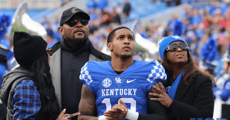 Ray Lewis' son Rahsaan Lewis excels for Kentucky football in practice