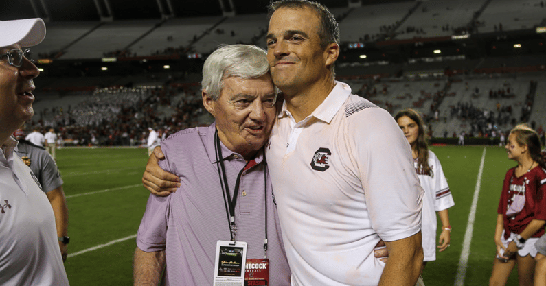 Frank Beamer and son Shane Beamer