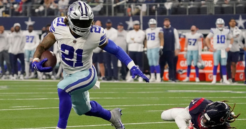 WATCH: Ezekiel Elliott completes Dallas comeback drive with fake kettle  celebration - On3