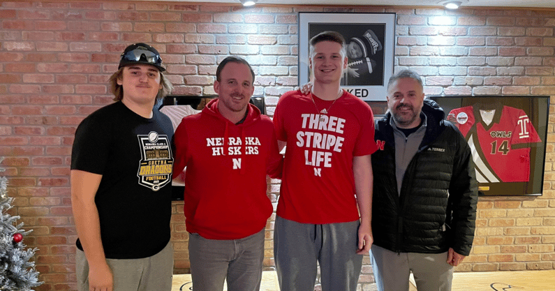 Mason Goldman with Matt Rhule during in-home visit