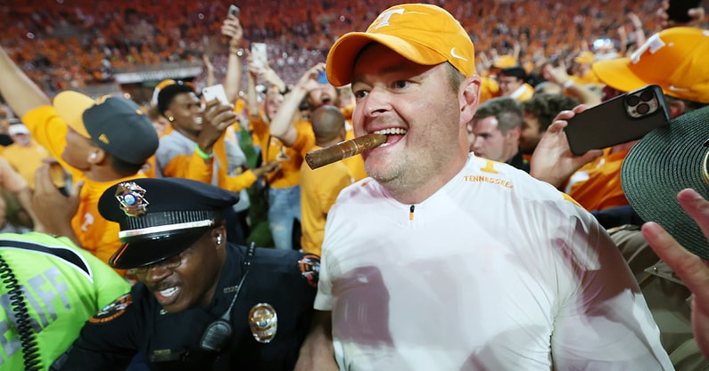 Tennessee head coach Josh Heupel vs Alabama