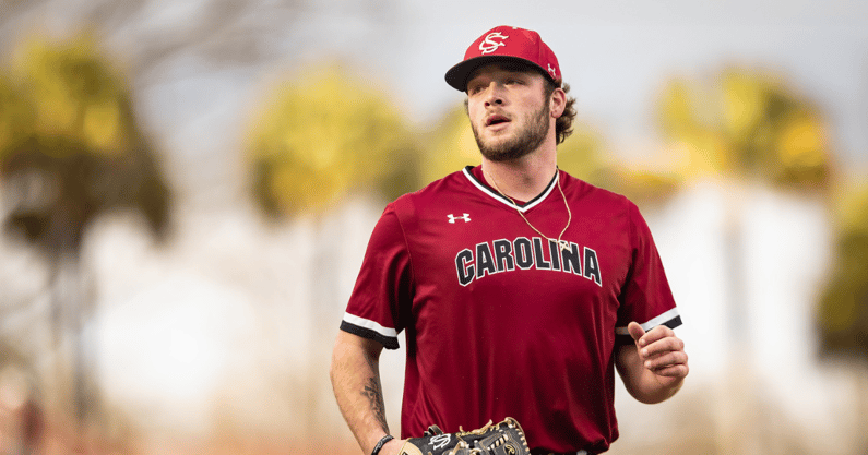South Carolina left-handed pitcher Jackson Phipps during a preseason scrimmage