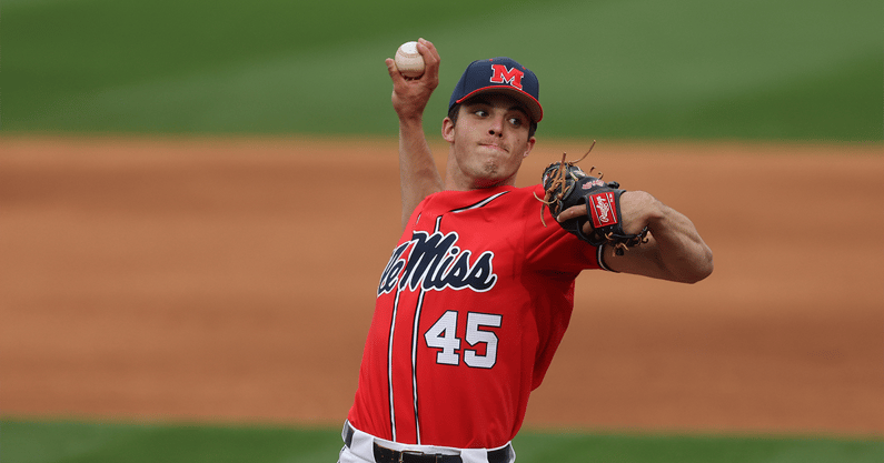 Ole Miss Rebels Mens Blue Bullpen Baseball Jersey