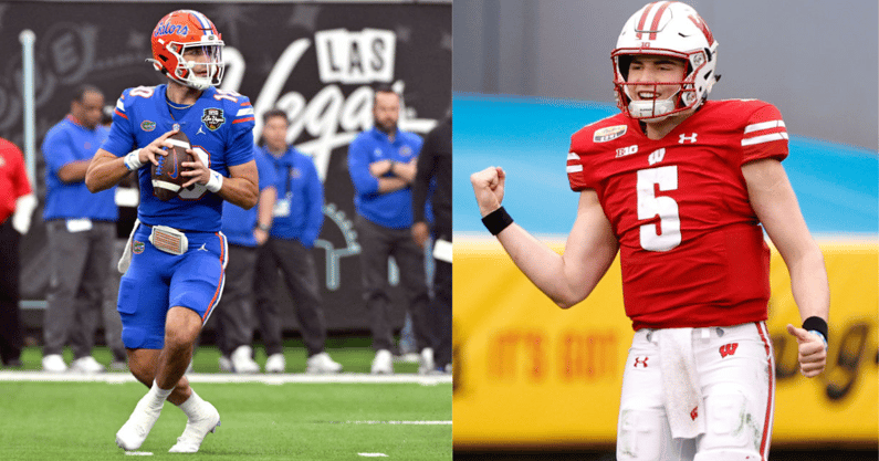 Florida Gators quarterbacks Jack Miller and Graham Mertz