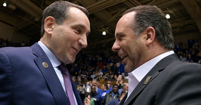 LOOK: Coach K attends Duke home game for first time since retirement, Mike  Brey's last game there