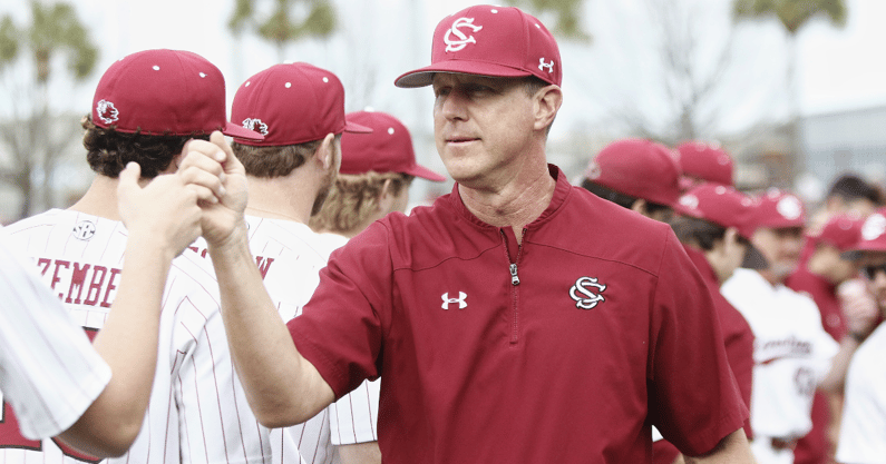 South Carolina head coach Mark Kingston on Opening Day in 2023